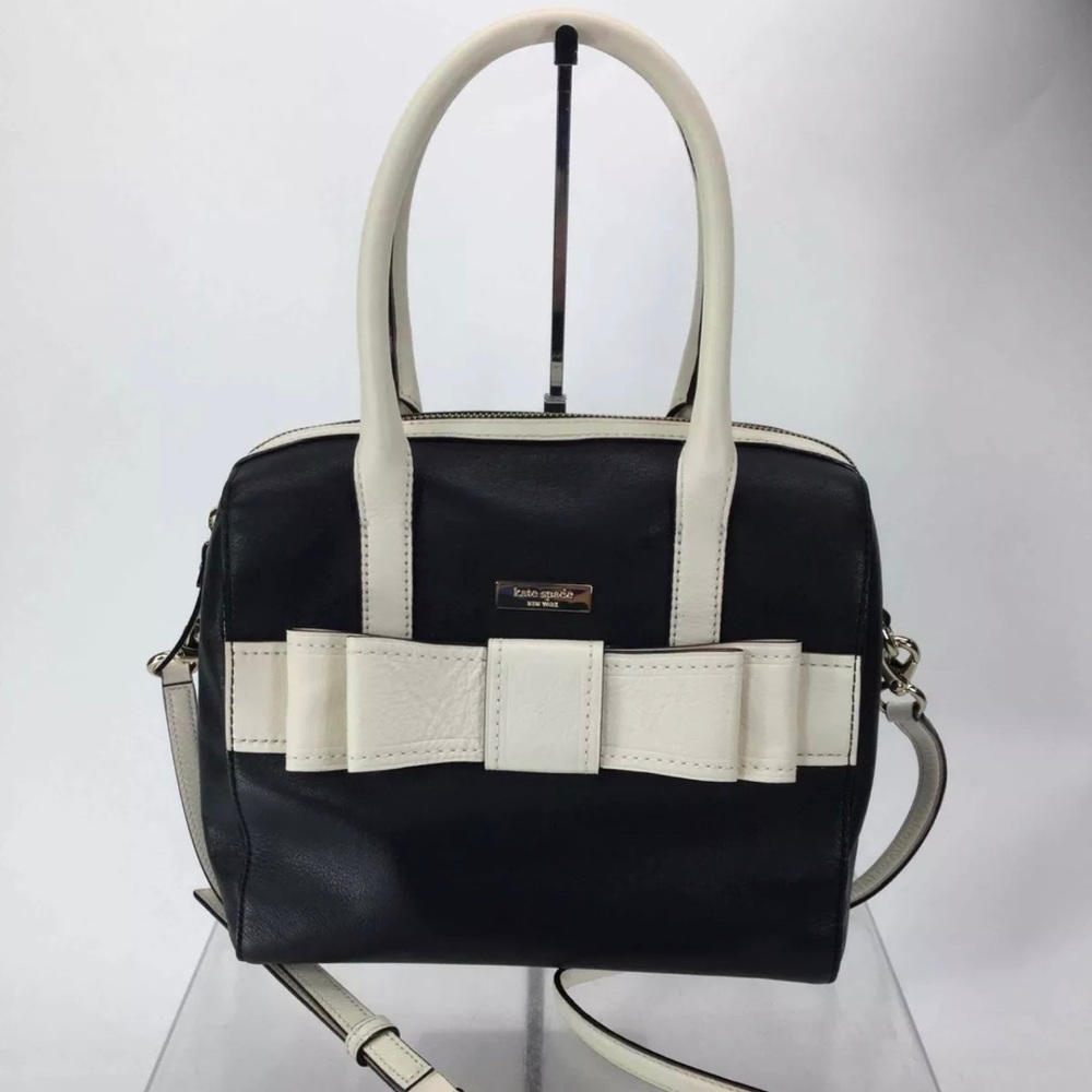 Kate Spade Ivory Black Leather Crossbody Handbag NWOT